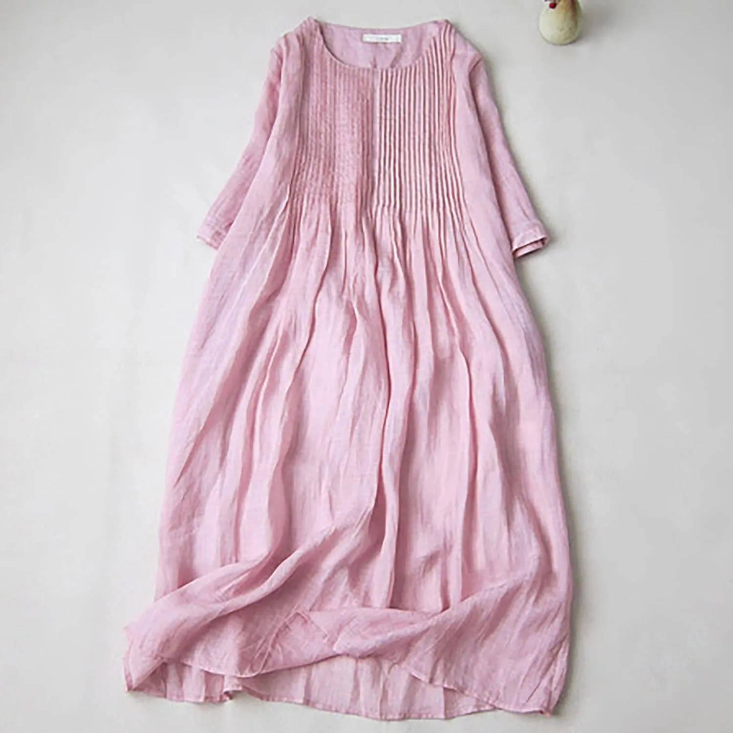 Spring and Summer Cotton and Linen Baptism Casual Dresses Girls Dresses Casual Skirts for Women 2024