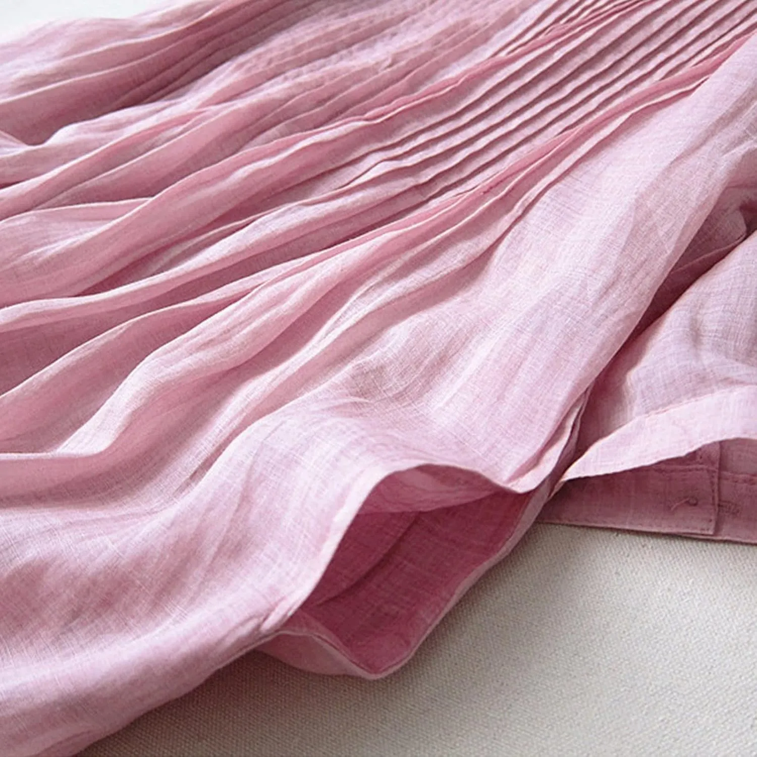 Spring and Summer Cotton and Linen Baptism Casual Dresses Girls Dresses Casual Skirts for Women 2024