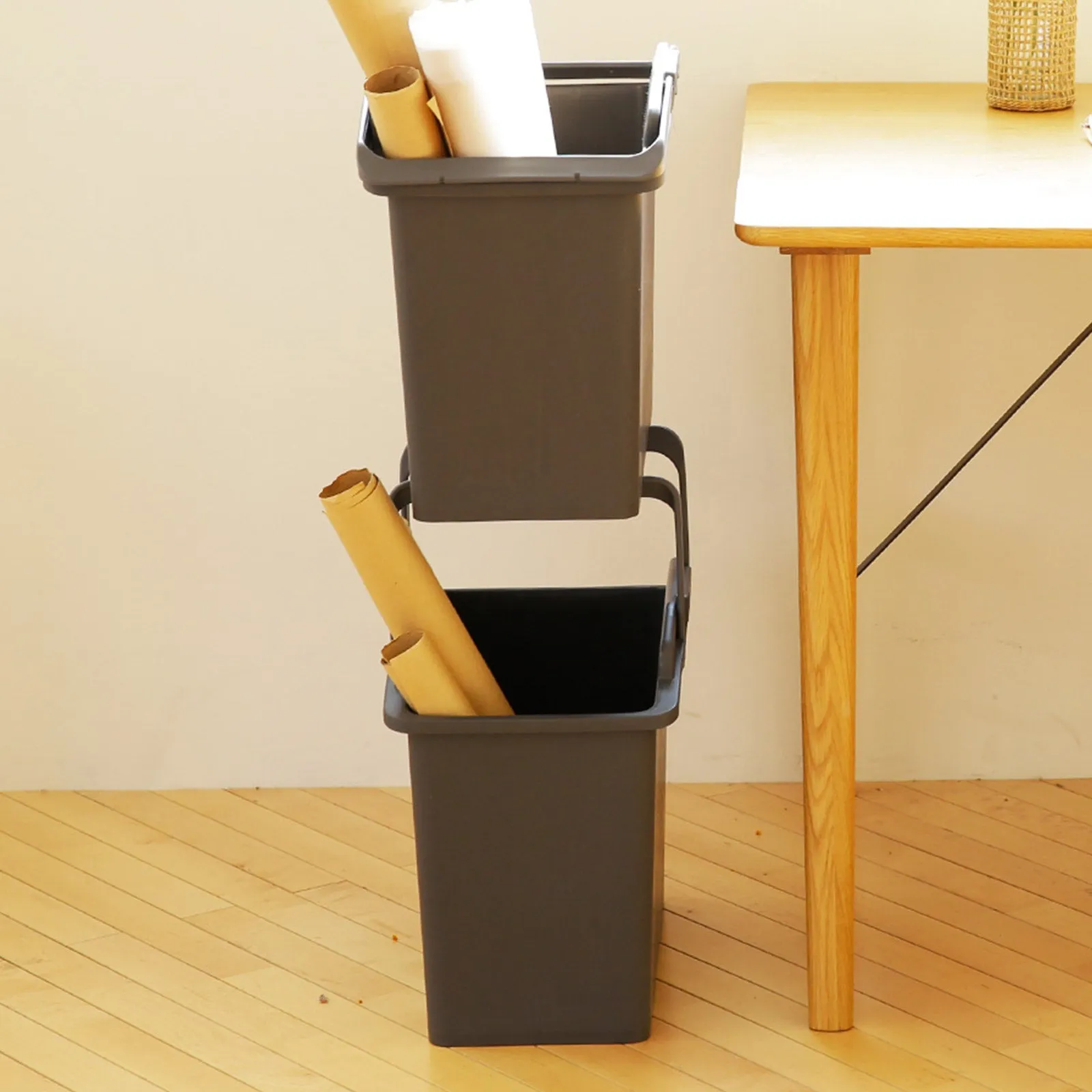 Stackable Multipurpose Laundry Basket Set of 2 - Dark Grey