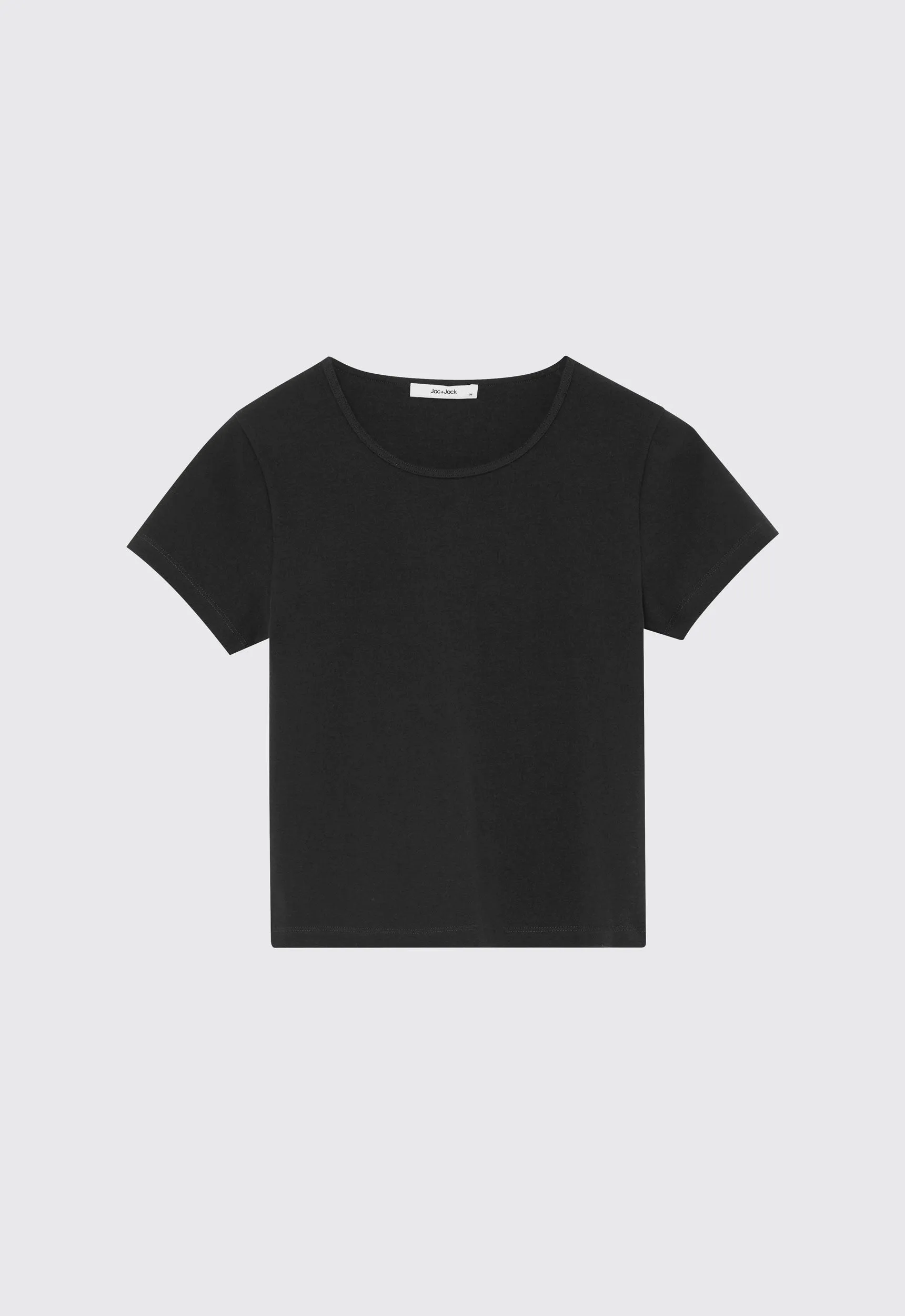 Stand Ribbed Cotton Tee - Black