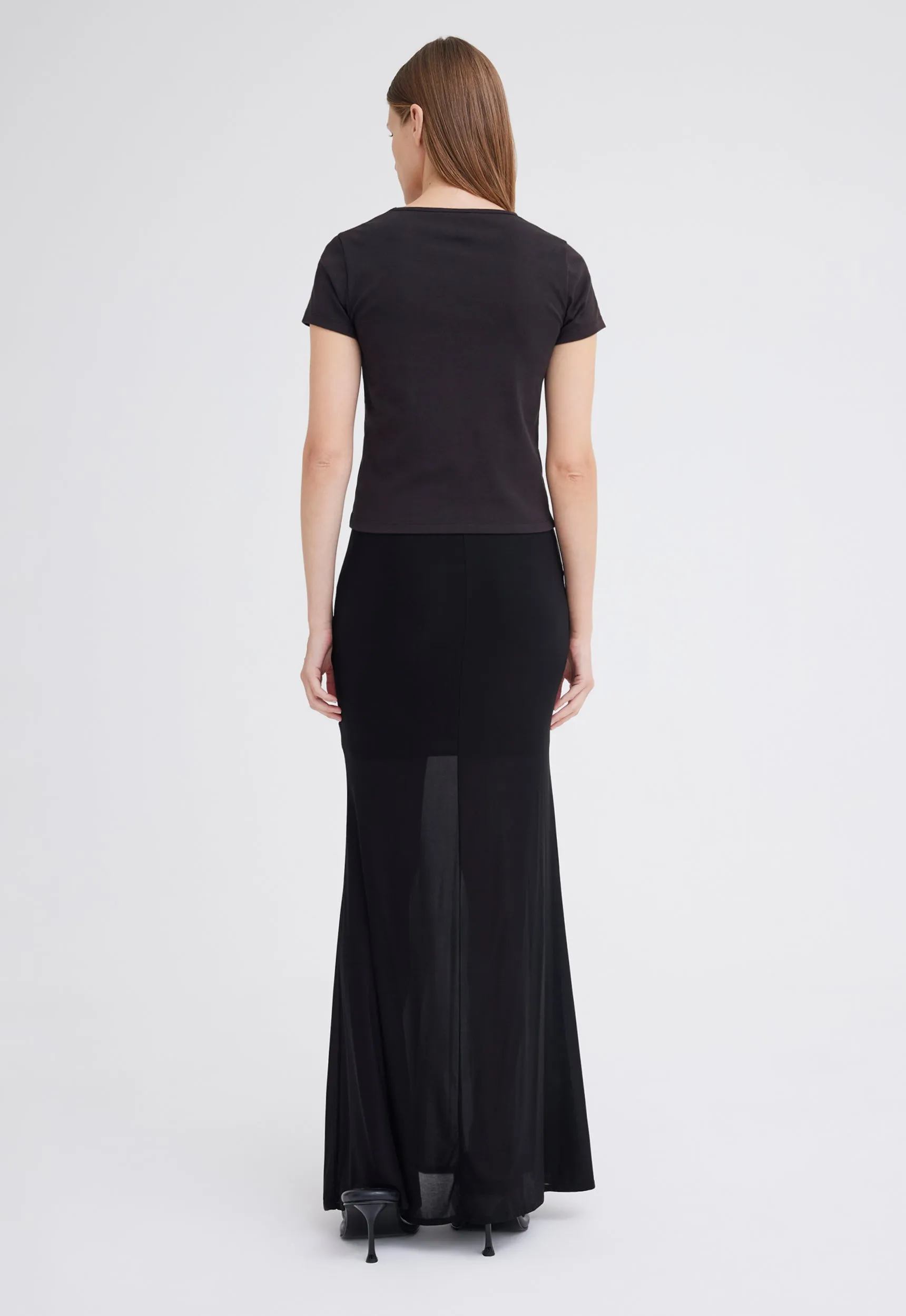 Stand Ribbed Cotton Tee - Black