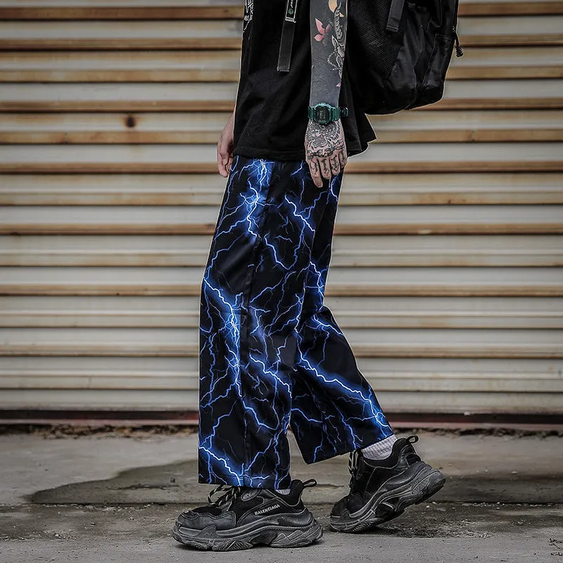 Street style lightning straight casual loose all-match trousers