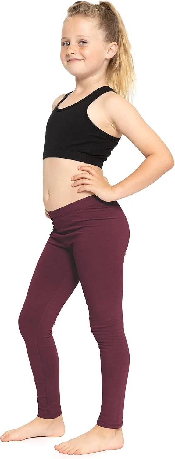 STRETCH IS COMFORT Oh So Soft Solid Youth Girls and Plus Size Leggings | Comfortable Fit for Everyday Activities | Size 2-16