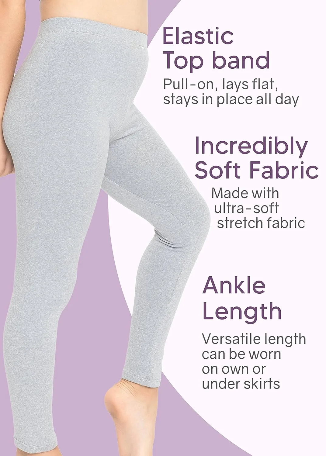 STRETCH IS COMFORT Oh So Soft Solid Youth Girls and Plus Size Leggings | Comfortable Fit for Everyday Activities | Size 2-16