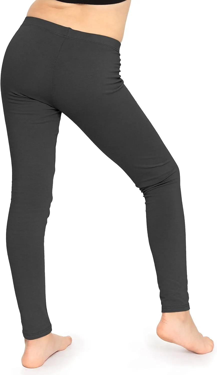 STRETCH IS COMFORT Oh So Soft Solid Youth Girls and Plus Size Leggings | Comfortable Fit for Everyday Activities | Size 2-16