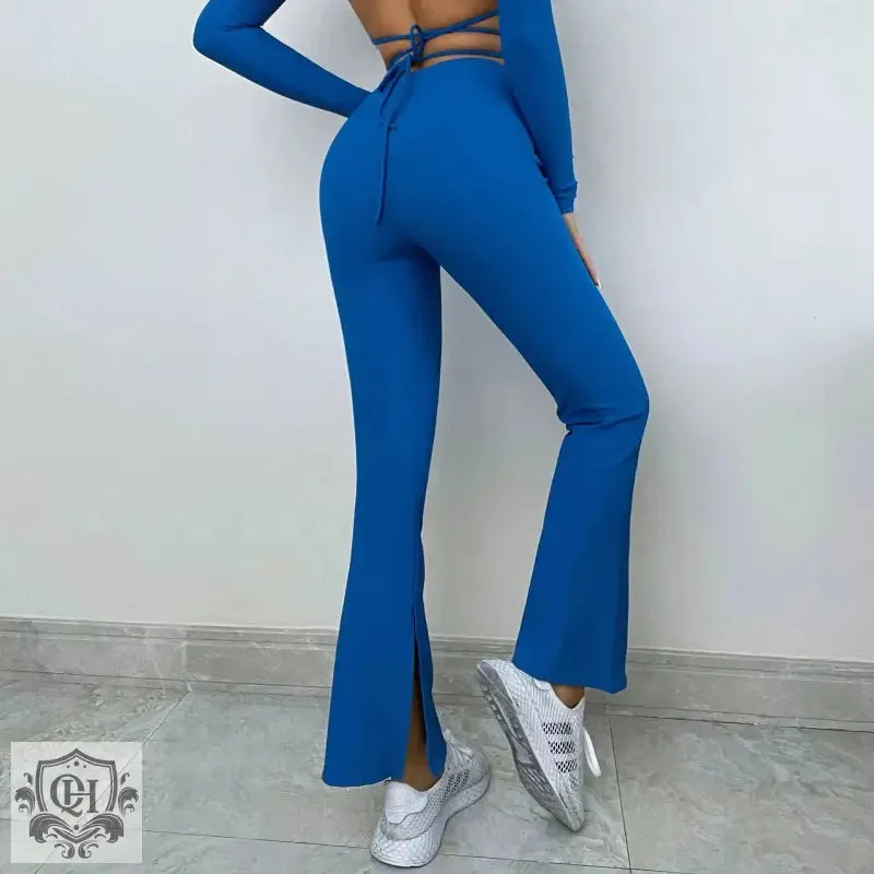 Stretchy High Waist Bell Bottom Trousers