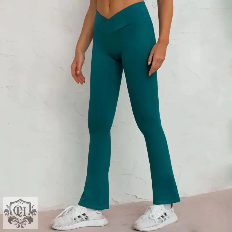 Stretchy High Waist Bell Bottom Trousers