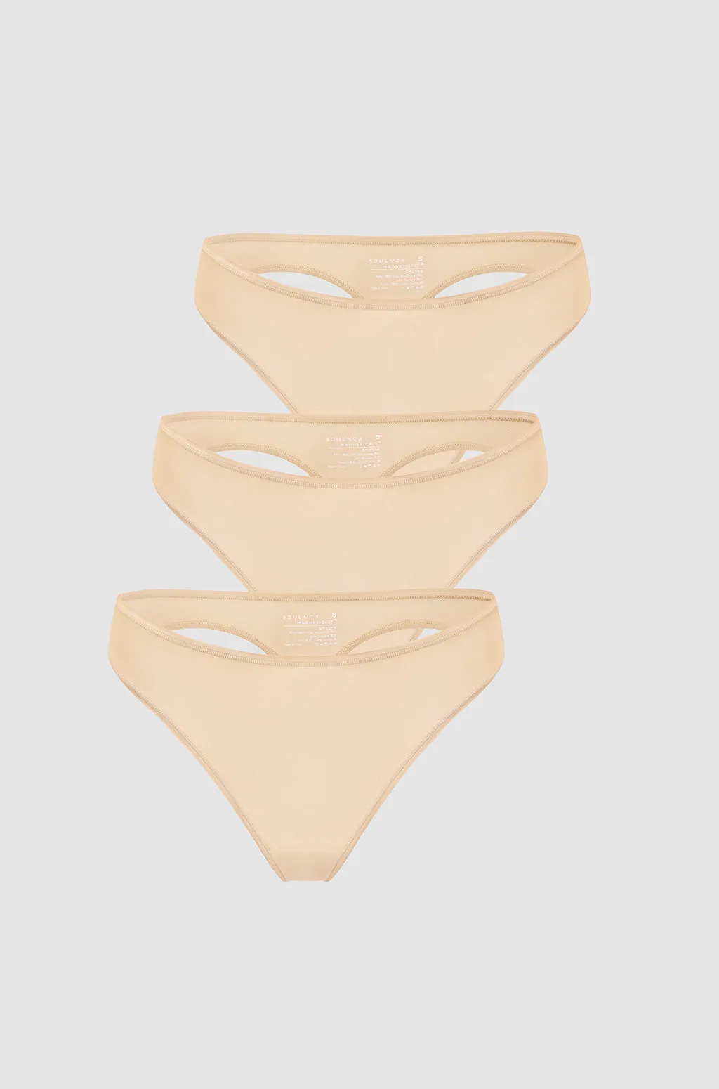 Stretchy Low Rise Thongs 3 Pack
