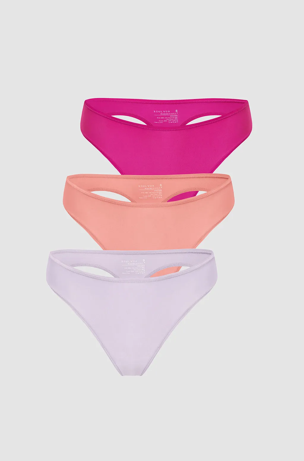Stretchy Low Rise Thongs 3 Pack