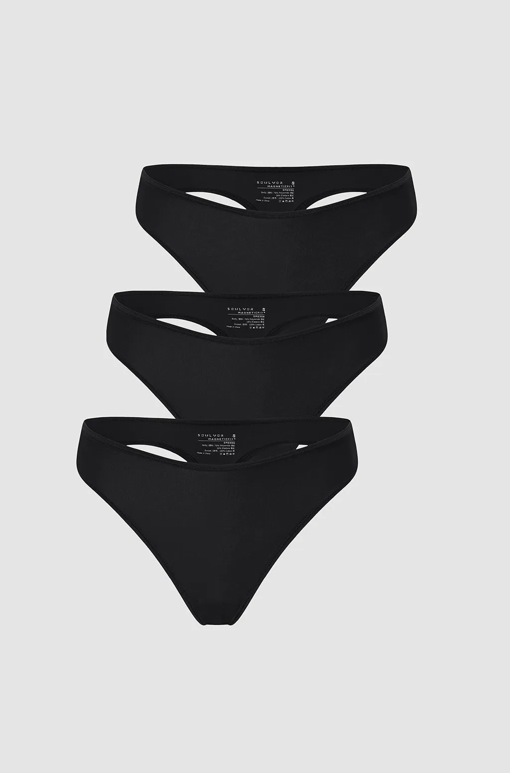 Stretchy Low Rise Thongs 3 Pack