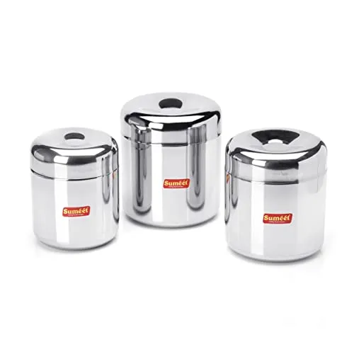 Sumeet Stainless Steel Vertical Utility Canisters/Ubha Dabba