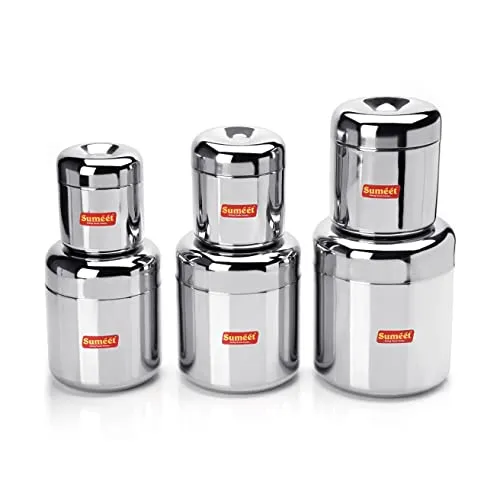 Sumeet Stainless Steel Vertical Utility Canisters/Ubha Dabba