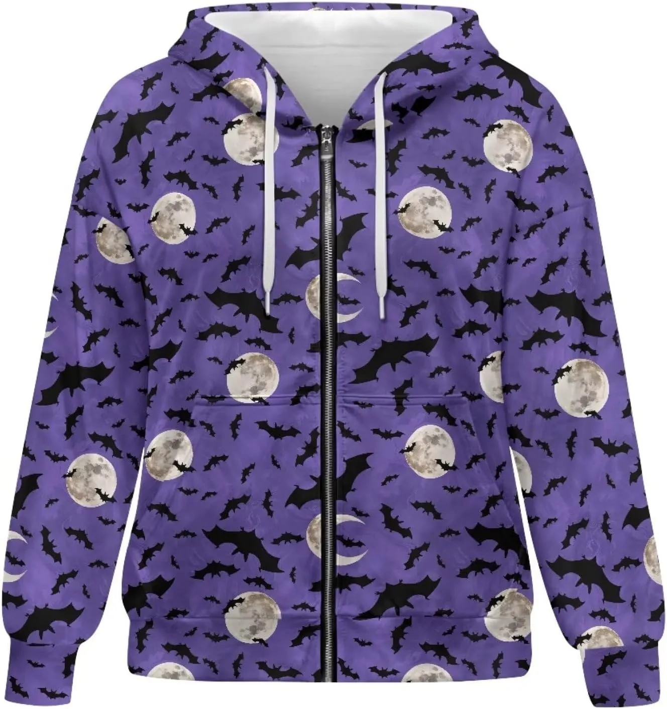 Suobstales Women's Drawstring Zip Up Hoodies Fall Jacket Oversized Casual Long Sleeve Sweatshirts with Pocket XS-XL