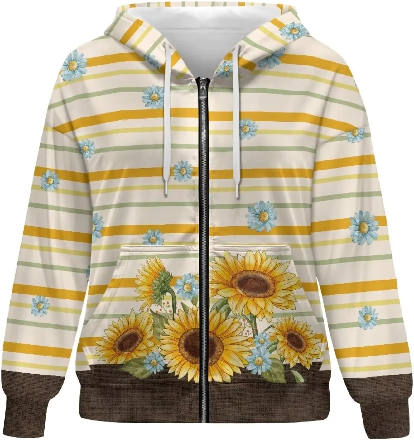Suobstales Women's Full Zip Up Hoodie Long Sleeve Hooded Sweatshirts with Pockets Jacket Coat Casual Outfits Plus Size XS-XL