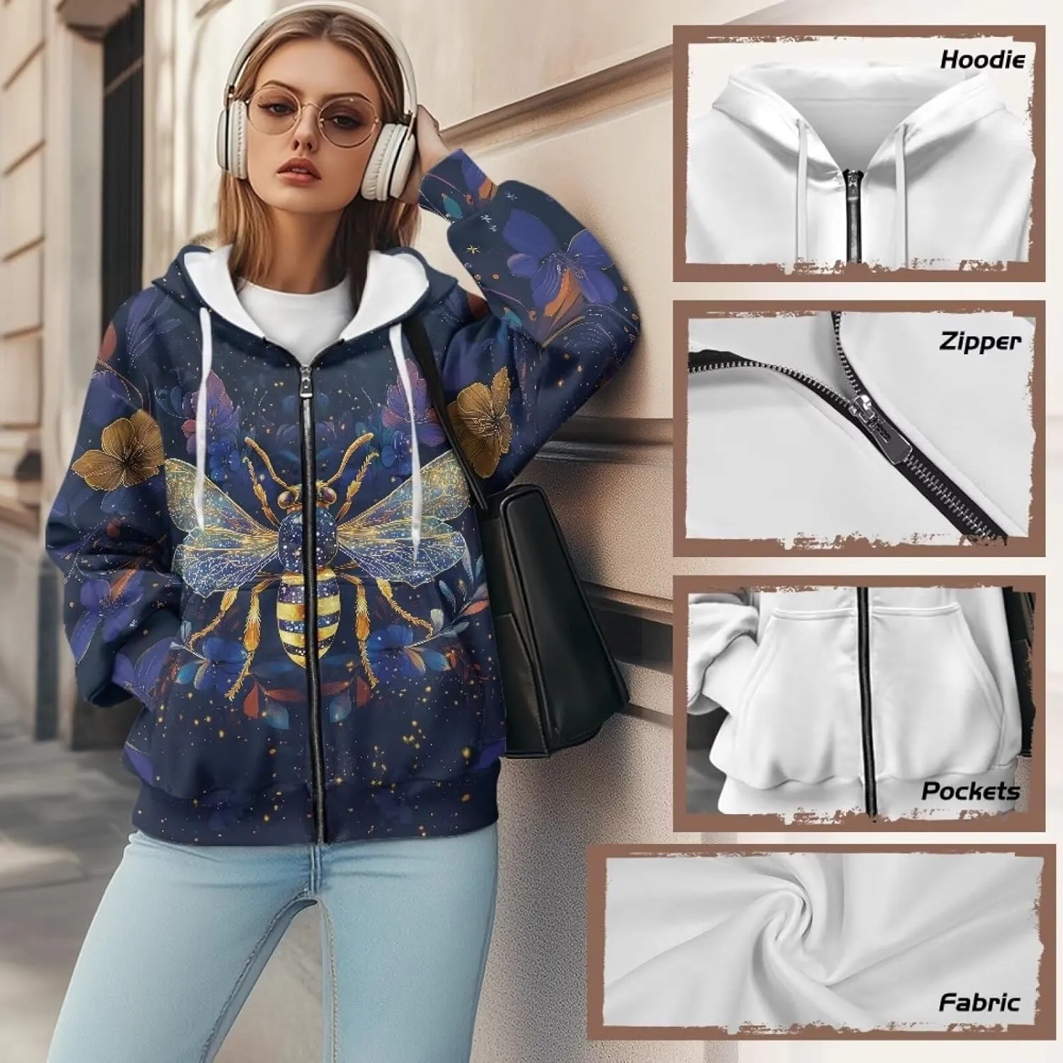 Suobstales Women's Full Zip Up Hoodie Long Sleeve Hooded Sweatshirts with Pockets Jacket Coat Casual Outfits Plus Size XS-XL