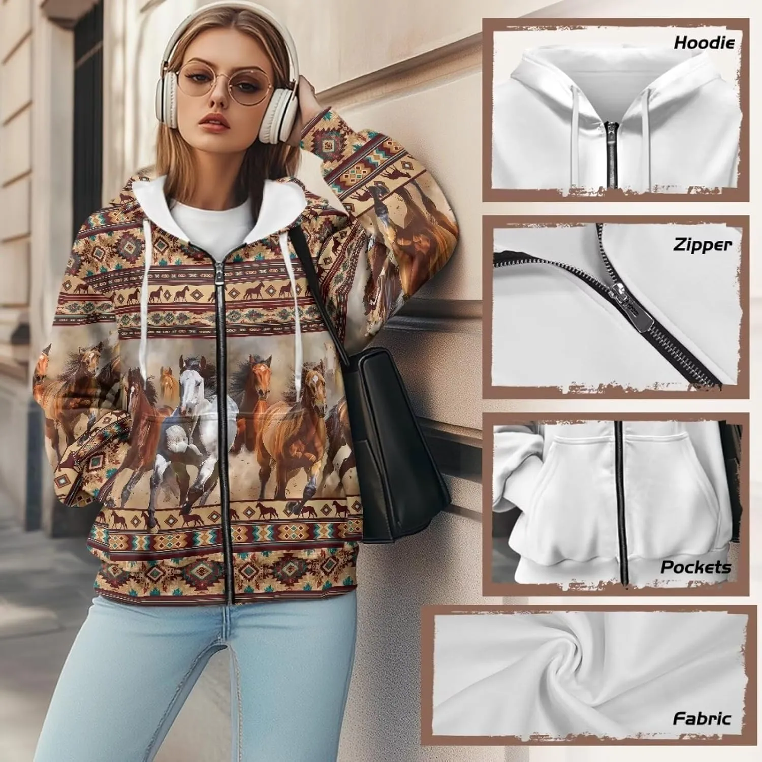 Suobstales Women's Full Zip Up Hoodie Long Sleeve Hooded Sweatshirts with Pockets Jacket Coat Casual Outfits Plus Size XS-XL