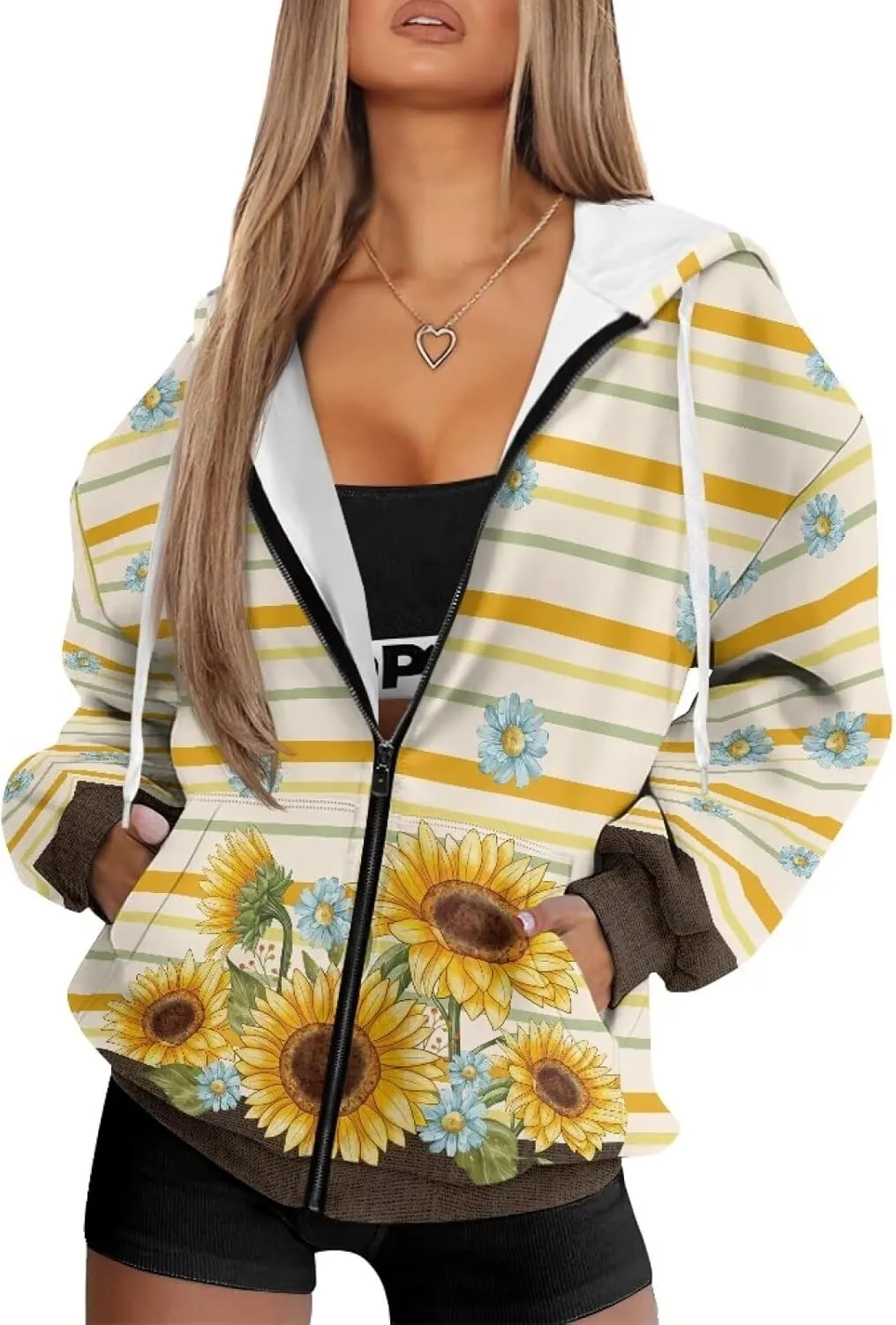 Suobstales Women's Full Zip Up Hoodie Long Sleeve Hooded Sweatshirts with Pockets Jacket Coat Casual Outfits Plus Size XS-XL
