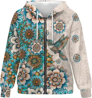Suobstales Women's Full Zip Up Hoodie Long Sleeve Hooded Sweatshirts with Pockets Jacket Coat Casual Outfits Plus Size XS-XL