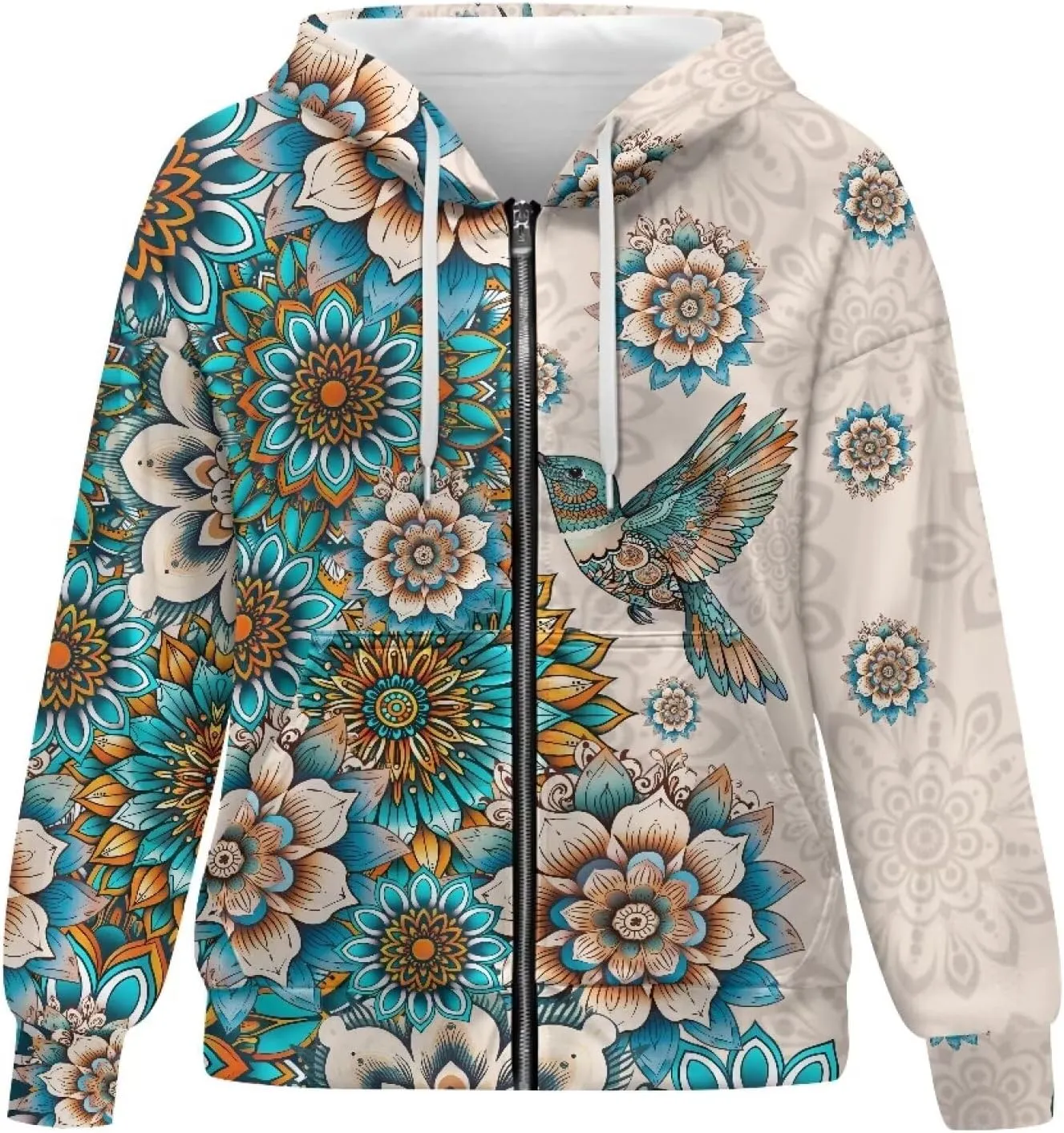 Suobstales Women's Full Zip Up Hoodie Long Sleeve Hooded Sweatshirts with Pockets Jacket Coat Casual Outfits Plus Size XS-XL