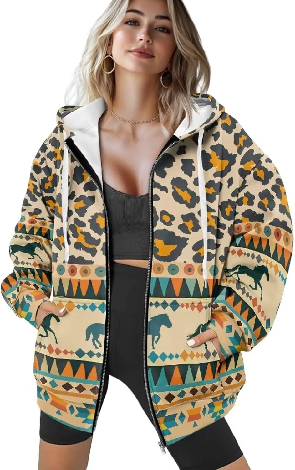 Suobstales Women's Full Zip Up Hoodie Long Sleeve Hooded Sweatshirts with Pockets Jacket Coat Casual Outfits Plus Size XS-XL