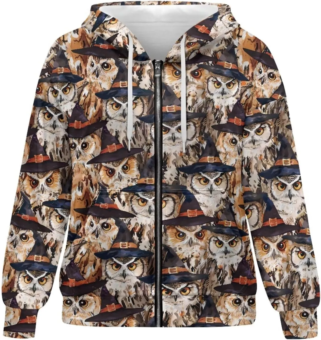Suobstales Women's Oversized Hoodies Full Zip Up Sweatshirts with Pockets Long Sleeve Fall Outfits Casual Hooded Jackets
