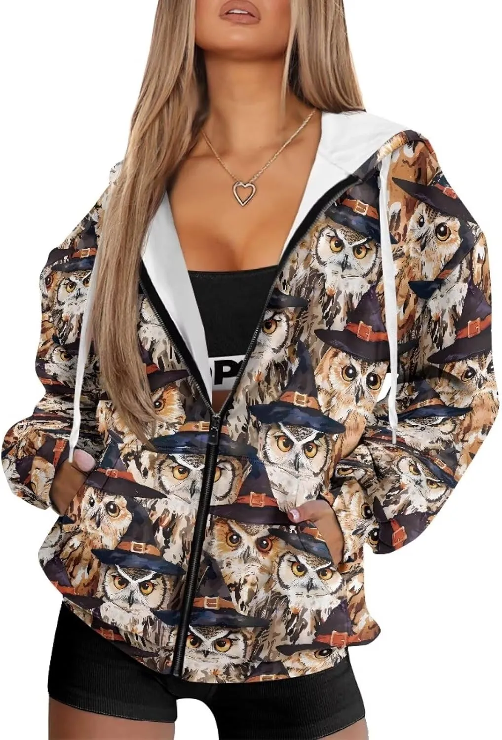 Suobstales Women's Oversized Hoodies Full Zip Up Sweatshirts with Pockets Long Sleeve Fall Outfits Casual Hooded Jackets
