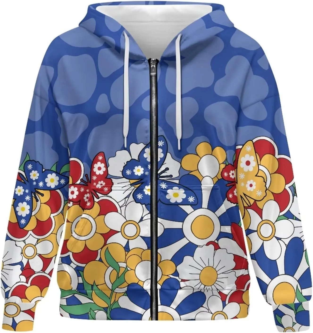 Suobstales Women's Oversized Zip Up Hoodie Long Sleeve Hooded Sweatshirt Fleece Jackets Casual Sweaters Outfits with Pockets