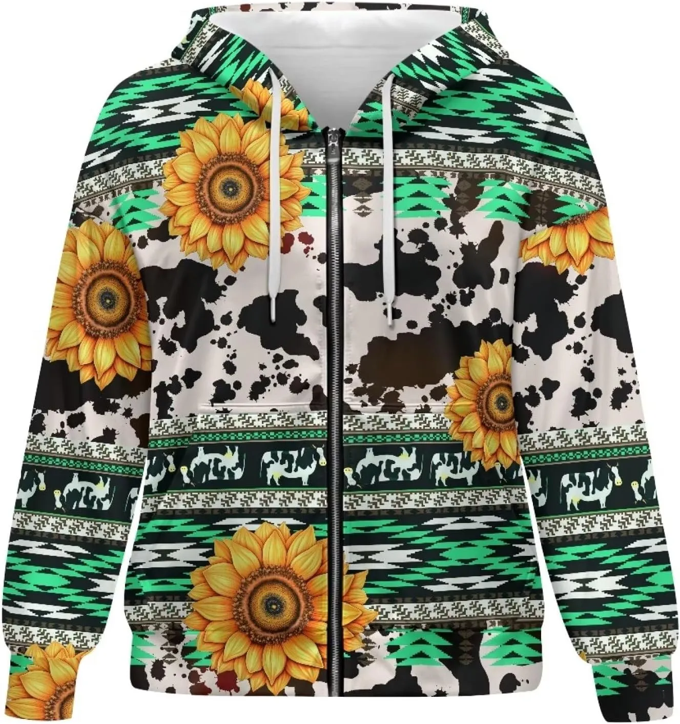 Suobstales Women's Oversized Zip Up Hoodie Long Sleeve Hooded Sweatshirt Fleece Jackets Casual Sweaters Outfits with Pockets