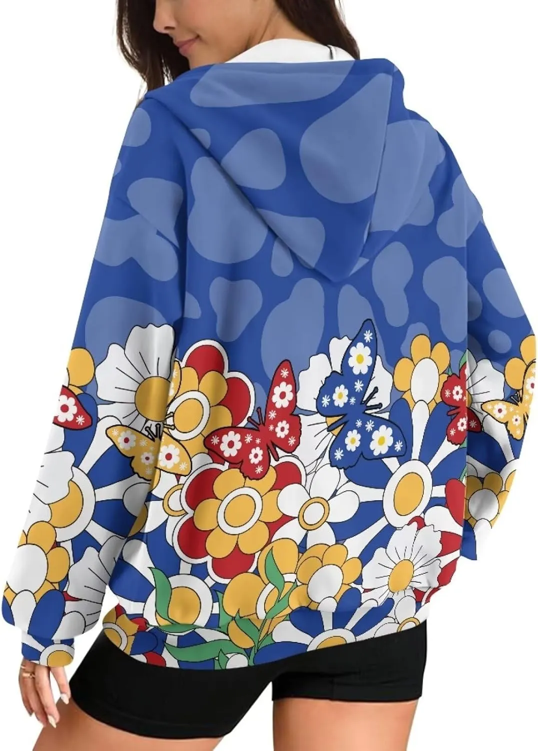 Suobstales Women's Oversized Zip Up Hoodie Long Sleeve Hooded Sweatshirt Fleece Jackets Casual Sweaters Outfits with Pockets