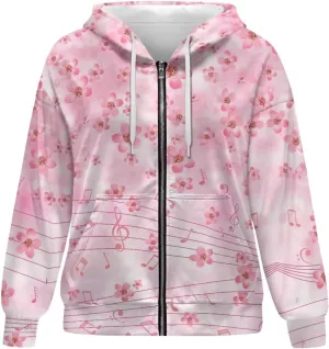 Suobstales Women's Oversized Zip Up Hoodies Long Sleeve Y2K Jacket Casual Winter Sweatshirts Trendy Drawstring Hooded Coat