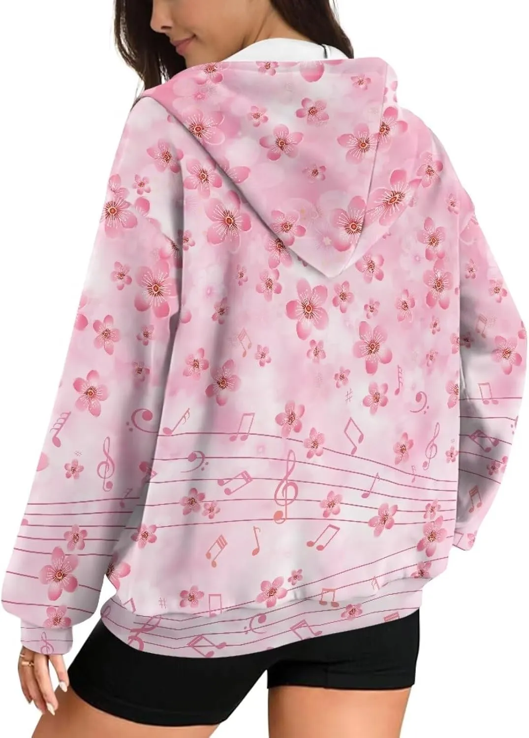 Suobstales Women's Oversized Zip Up Hoodies Long Sleeve Y2K Jacket Casual Winter Sweatshirts Trendy Drawstring Hooded Coat