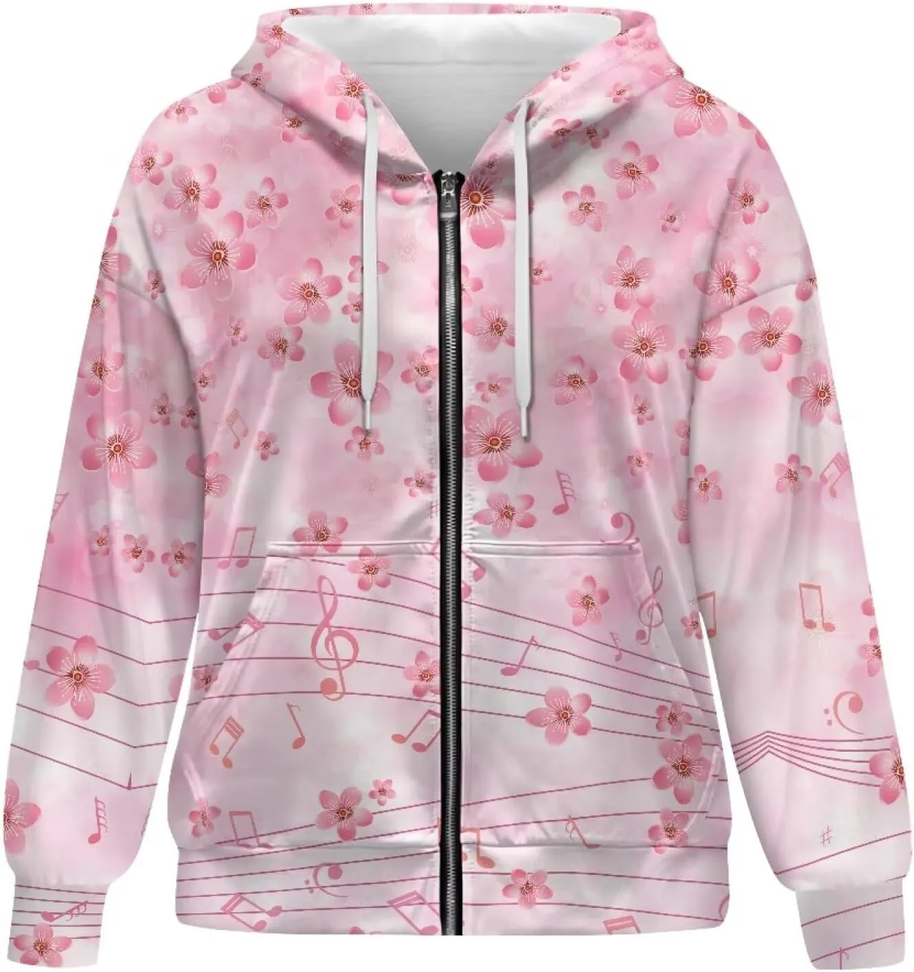 Suobstales Women's Oversized Zip Up Hoodies Long Sleeve Y2K Jacket Casual Winter Sweatshirts Trendy Drawstring Hooded Coat