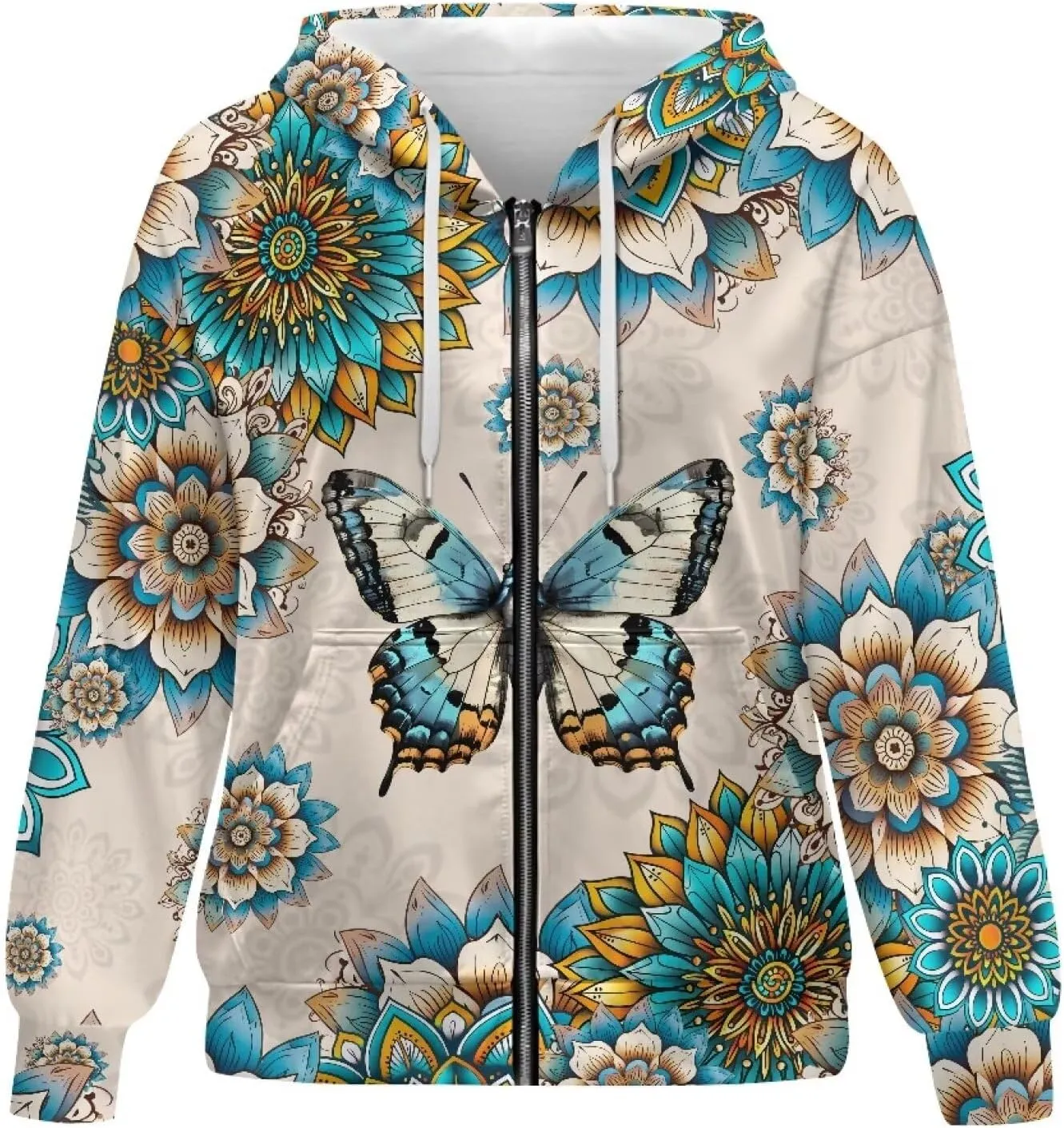 Suobstales Womens Zip Up Hoodies Long Sleeve Fall Oversized Sweatshirts Fleece Y2K Jacket with Pockets 2024 Fashion Clothes