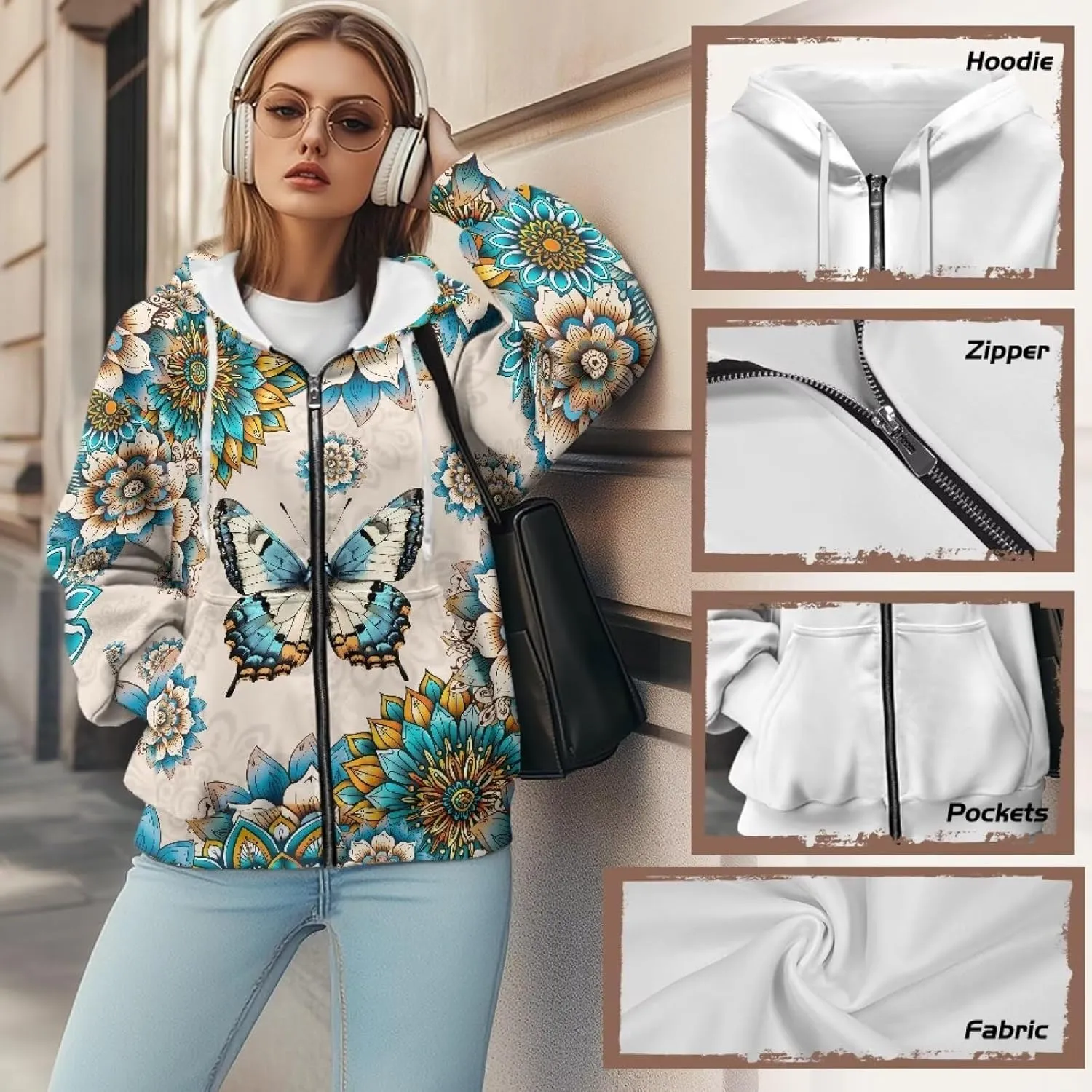 Suobstales Womens Zip Up Hoodies Long Sleeve Fall Oversized Sweatshirts Fleece Y2K Jacket with Pockets 2024 Fashion Clothes