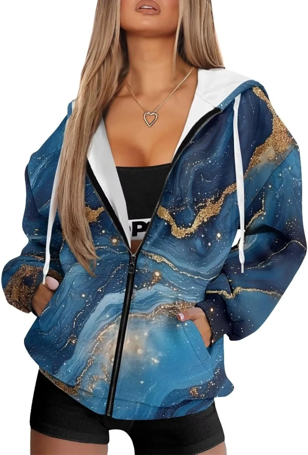 Suobstales Womens Zip Up Hoodies Long Sleeve Fall Oversized Sweatshirts Fleece Y2K Jacket with Pockets 2024 Fashion Clothes