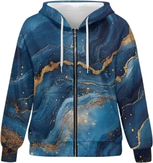 Suobstales Womens Zip Up Hoodies Long Sleeve Fall Oversized Sweatshirts Fleece Y2K Jacket with Pockets 2024 Fashion Clothes
