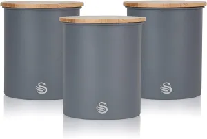 Swan Canisters Set of 3 Slate Grey