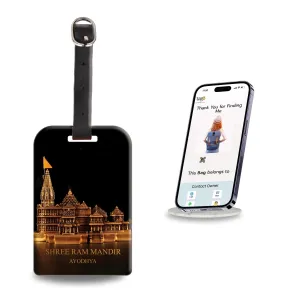 tag8 Ram Mandir Ayodhya Luggage Tag (Black tag)