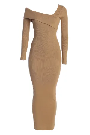 Tan Harper Knit Maxi Dress