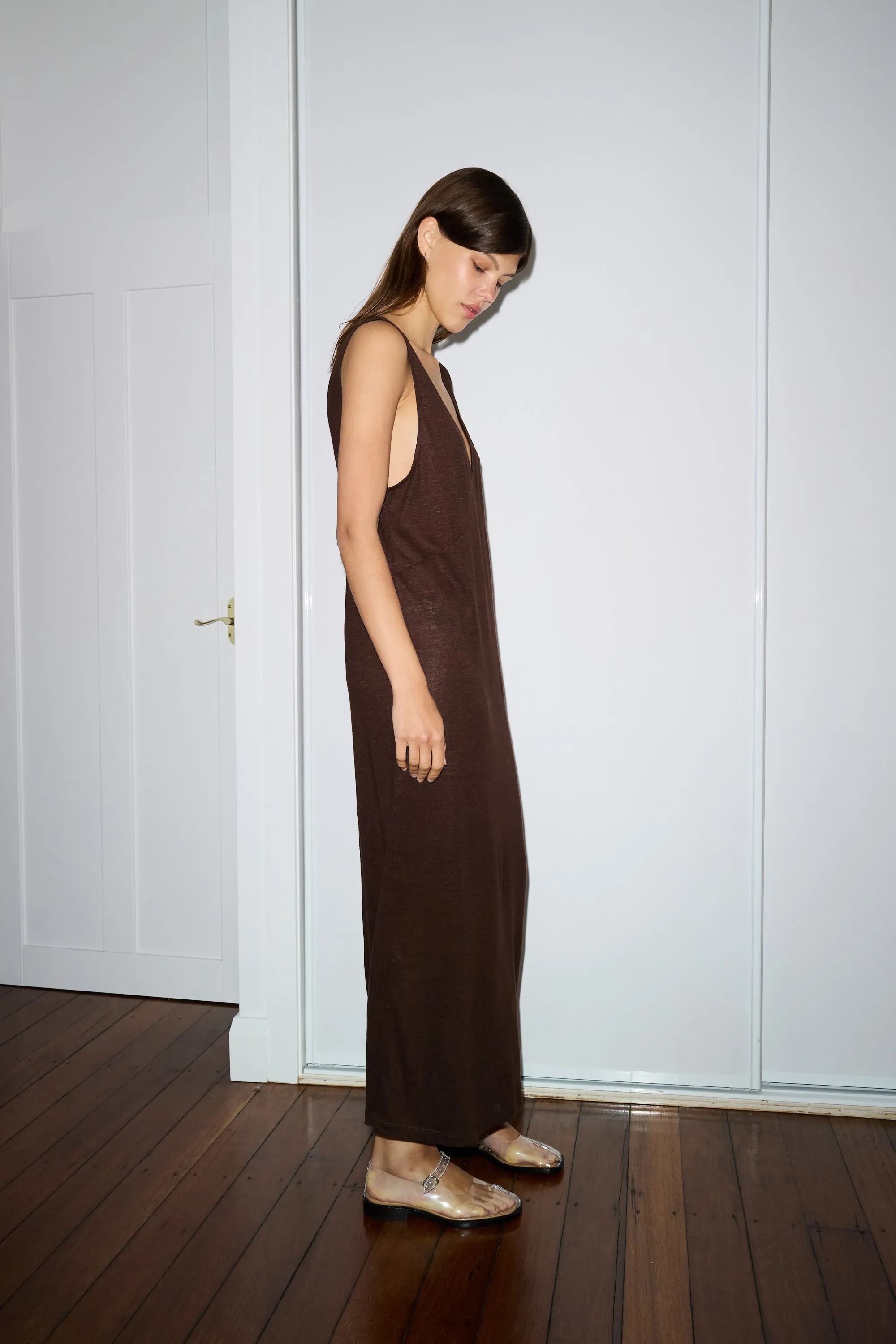 the soft tank dress - chocolate