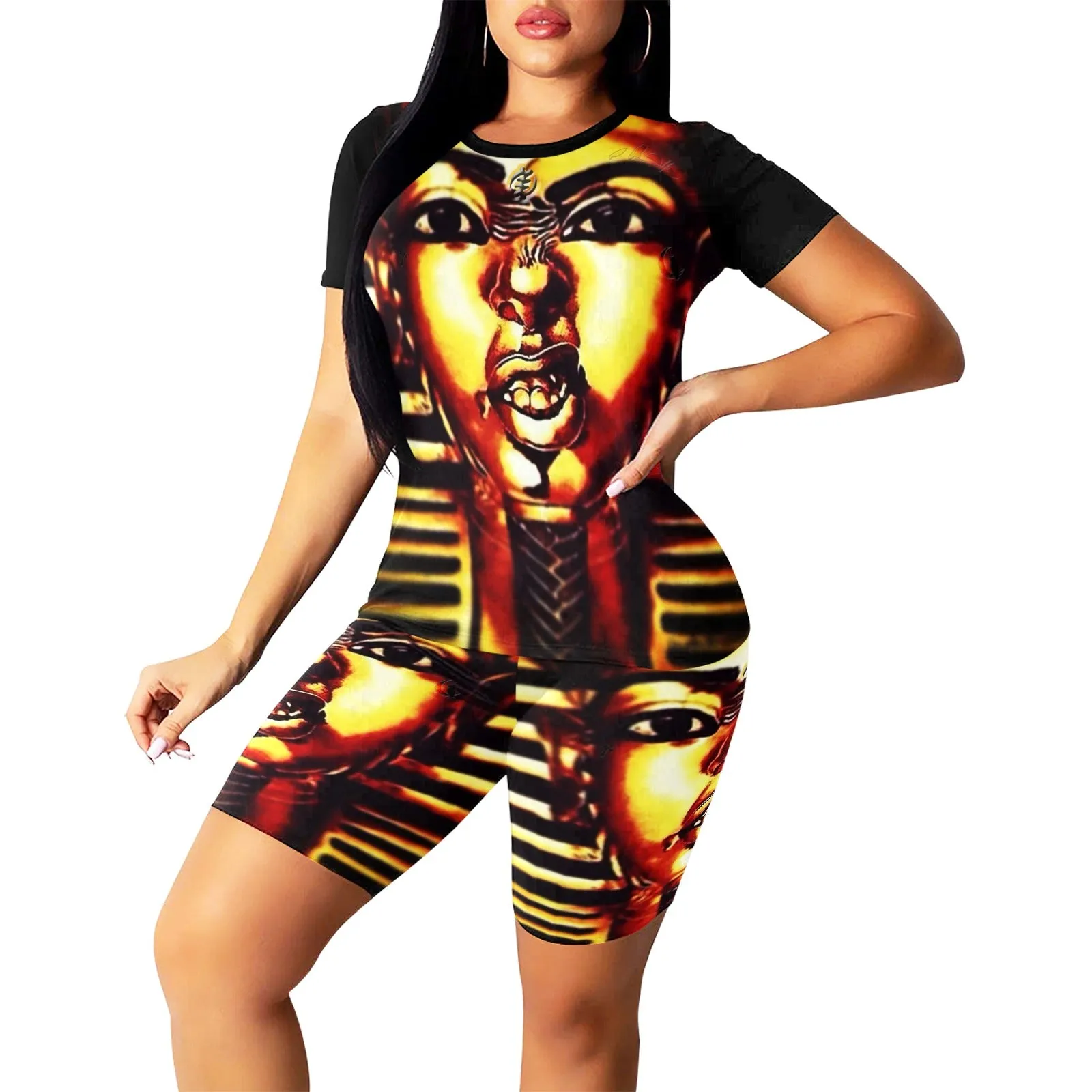 THUG PHARAOH Women's Short Yoga Set