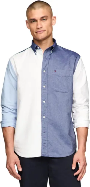Tommy Hilfiger Long Sleeve Oxford Regular Fit, Men's Button Down Shirts, Also Available in Big and Tall