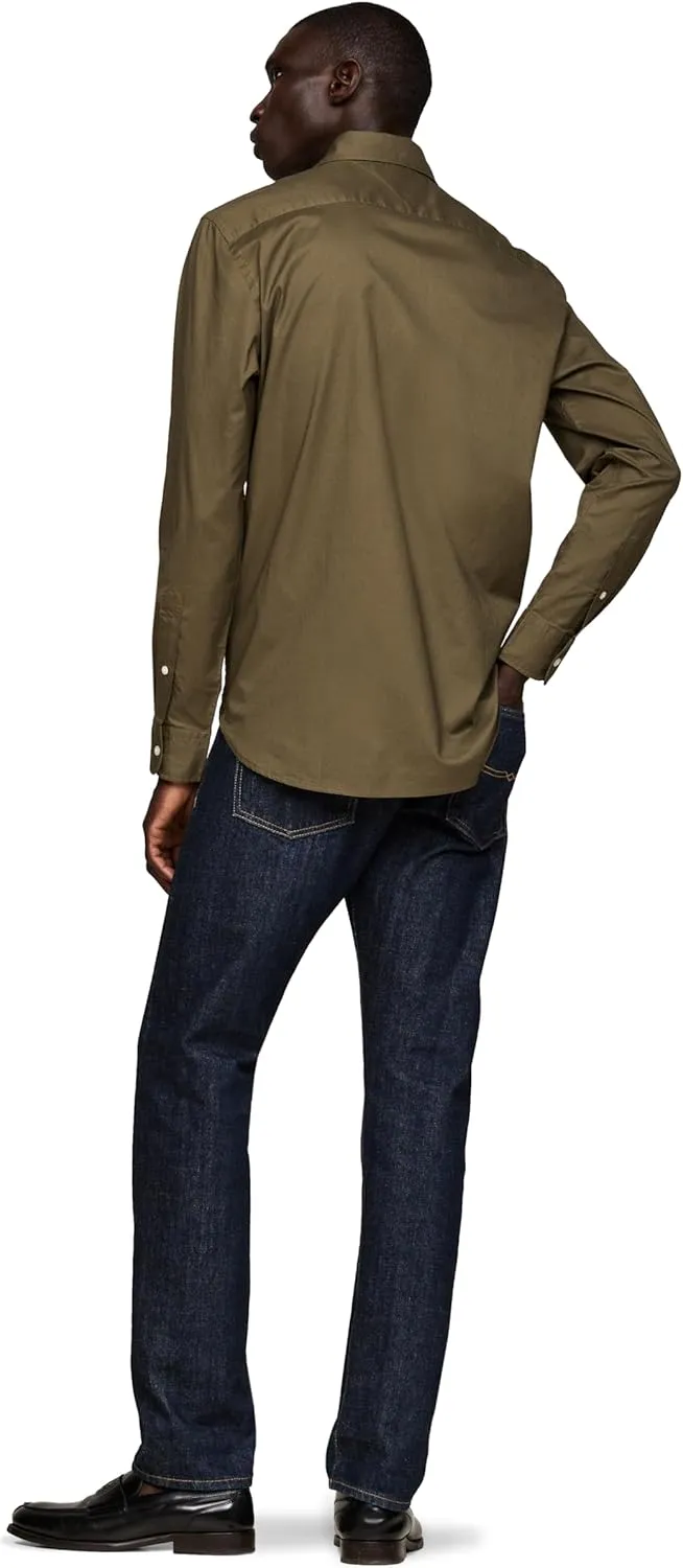Tommy Hilfiger Long Sleeve Poplin Regular Fit, Men's Button Down Shirts, Also Available in Big and Tall