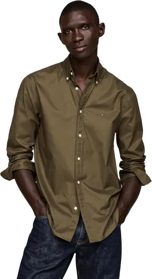 Tommy Hilfiger Long Sleeve Poplin Regular Fit, Men's Button Down Shirts, Also Available in Big and Tall