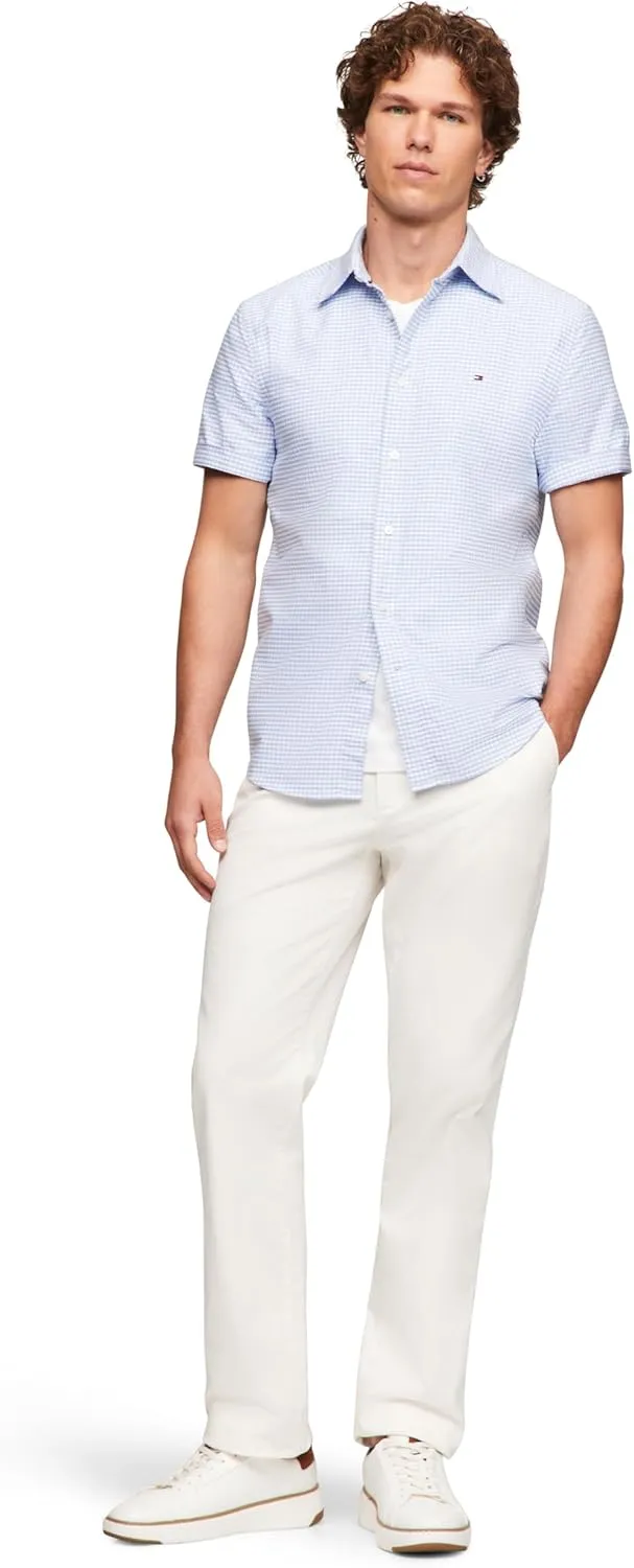 Tommy Hilfiger Short Sleeve Oxford Regular Fit, Men's Button Down Shirts