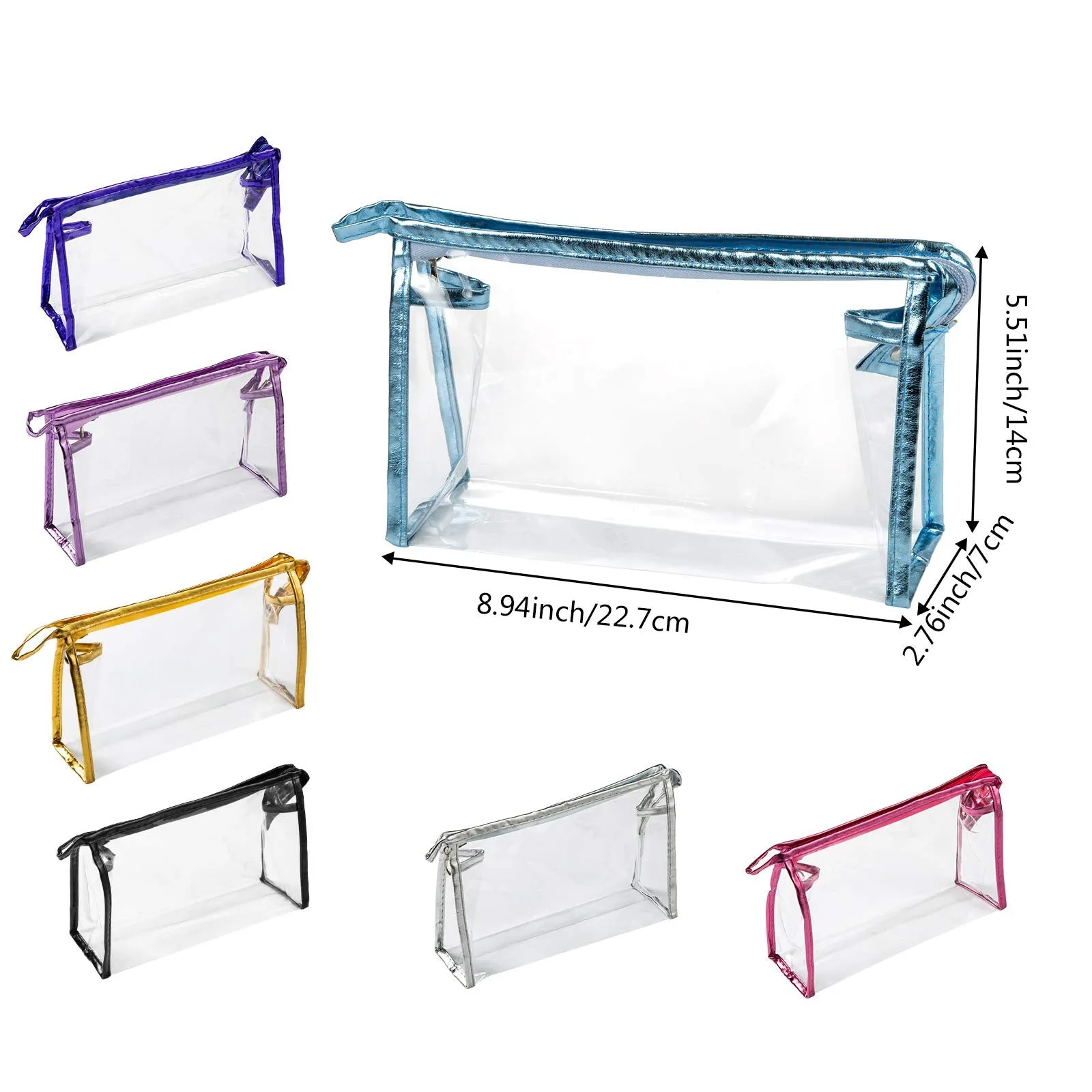 Transparent Waterproof Cosmetic Bag, Piece Transparent Portable Travel Toiletry Bag