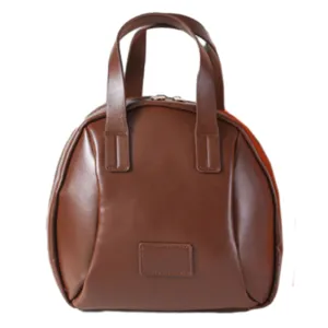 Travel Makeup Bag PU Leather Portable Toiletry Bag Brown