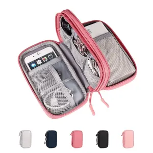 Travel Organizer Electronics Accessories Organizer Portable Waterproof Double Layers Storage for Cable Hard Disk Power Bank