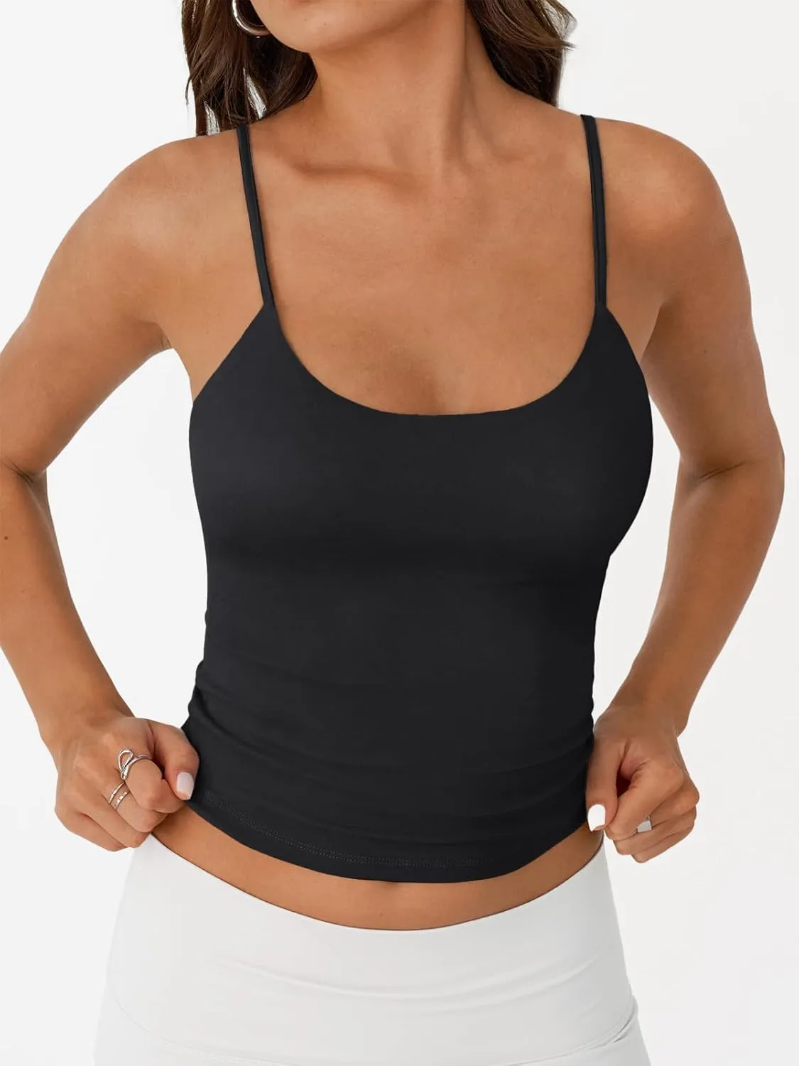 Trendy Queen Womens Summer Tank Tops Double Lined Going Out Teen Girls Y2k Sleeveless Backless 2025 Workout Cami Adjustable