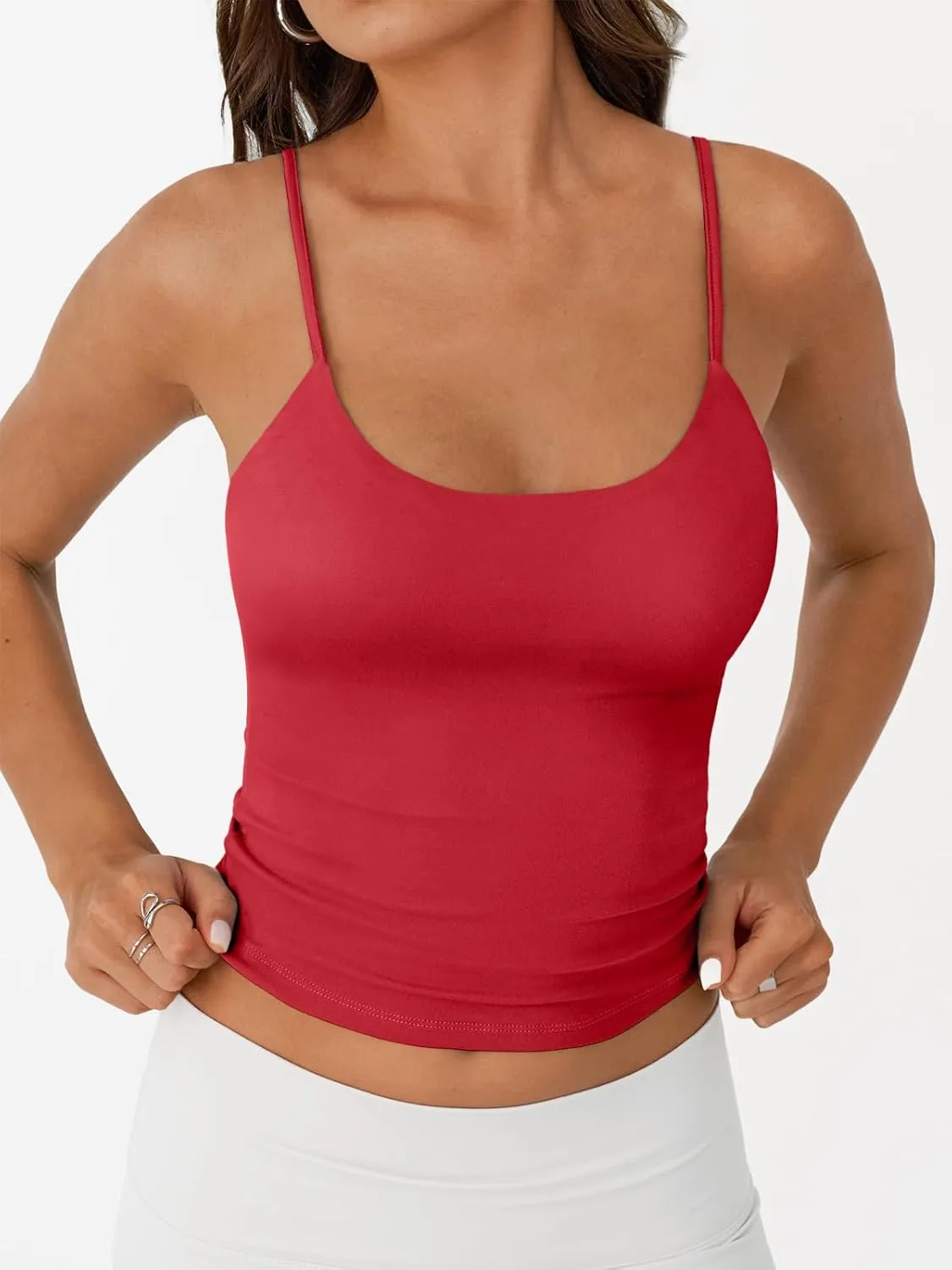 Trendy Queen Womens Summer Tank Tops Double Lined Going Out Teen Girls Y2k Sleeveless Backless 2025 Workout Cami Adjustable